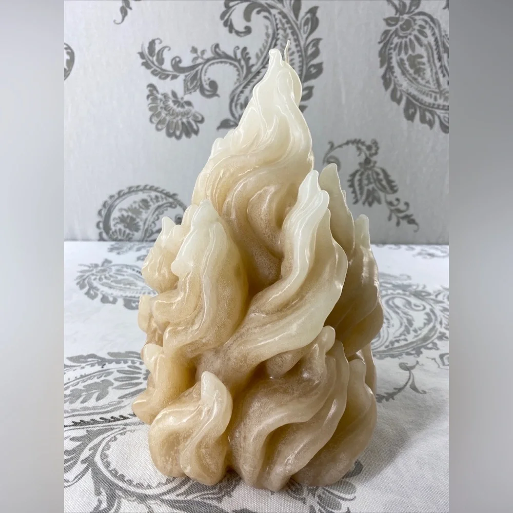 Vintage M.A.C.(Mar Co) sculptured candle Flame Shaped California Artisan‎